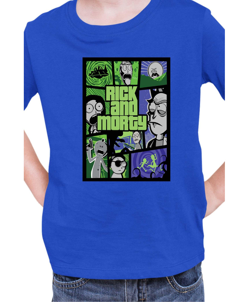 Детска Тениска Rick And Morty Gta Poster