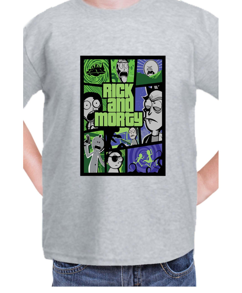 Детска Тениска Rick And Morty Gta Poster