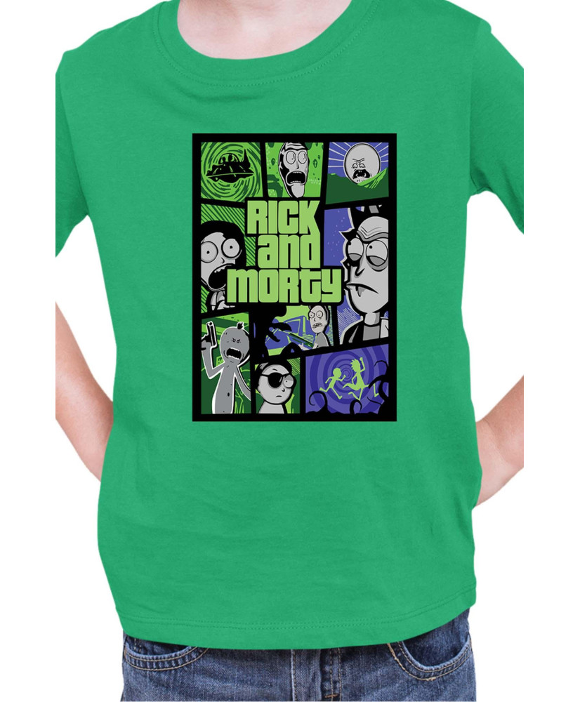 Детска Тениска Rick And Morty Gta Poster
