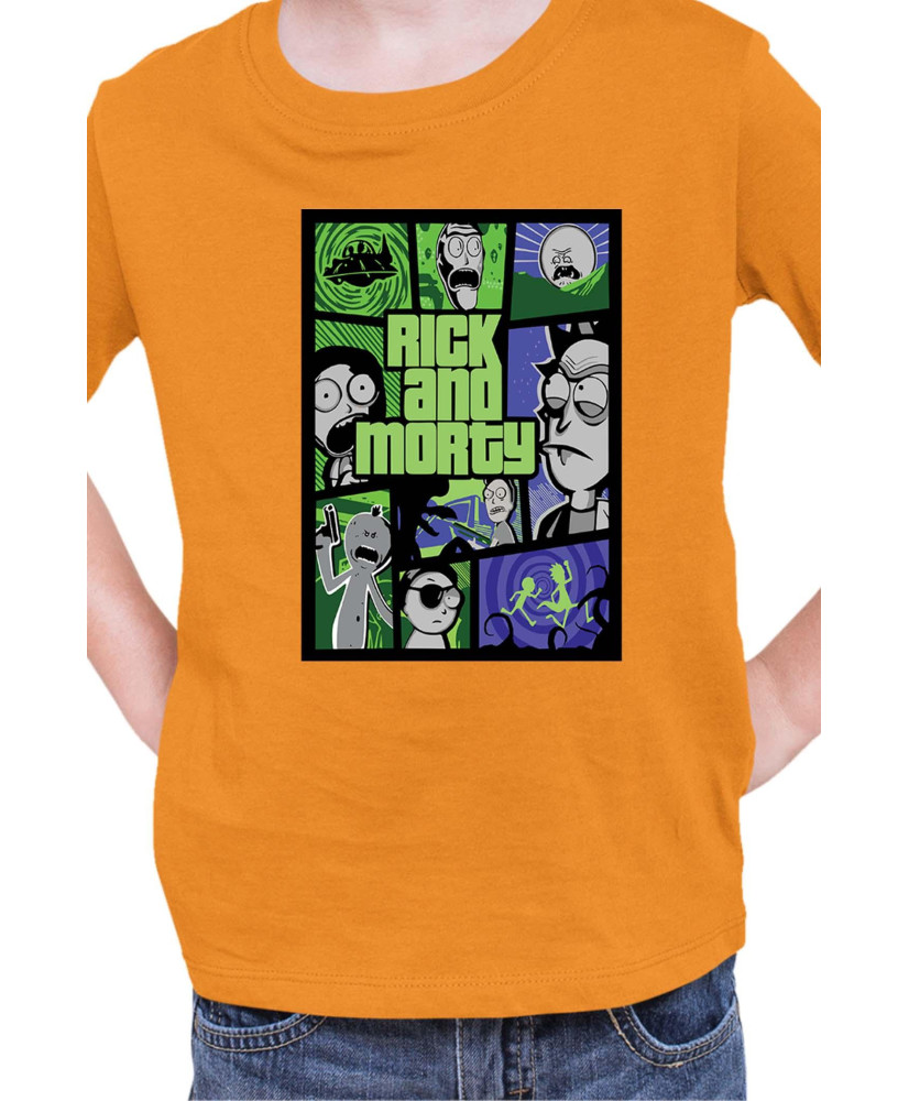 Детска Тениска Rick And Morty Gta Poster