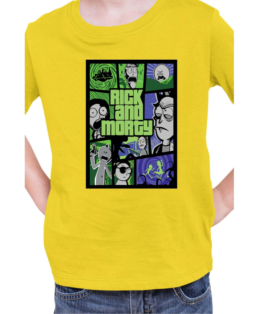 Детска Тениска Rick And Morty Gta Poster