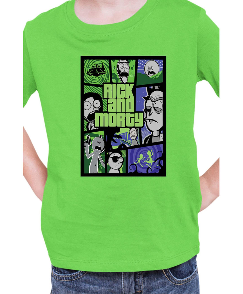 Детска Тениска Rick And Morty Gta Poster