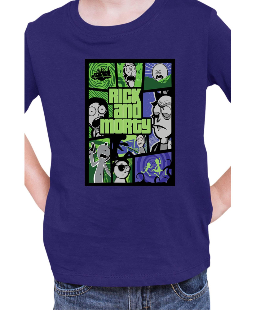 Детска Тениска Rick And Morty Gta Poster