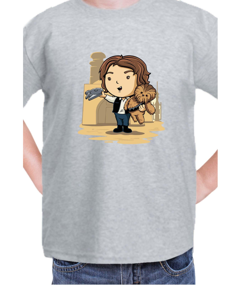 Детска Тениска Star Wars Cute Han Solo Chewbaka