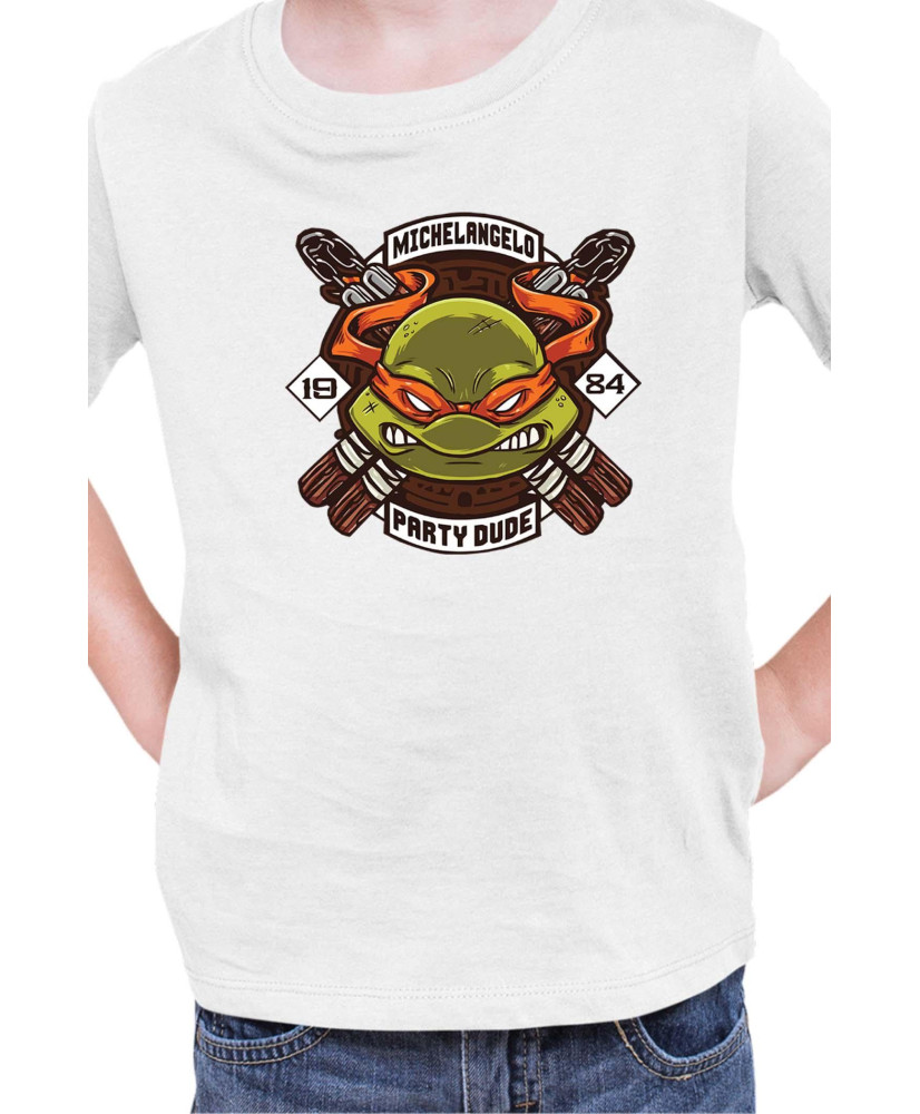 Детска Тениска Tmnt Teenage Mutant Ninja Turtles Michelangelo Party Dude