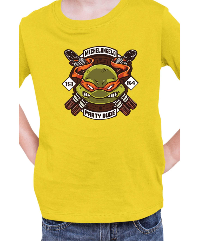 Детска Тениска Tmnt Teenage Mutant Ninja Turtles Michelangelo Party Dude