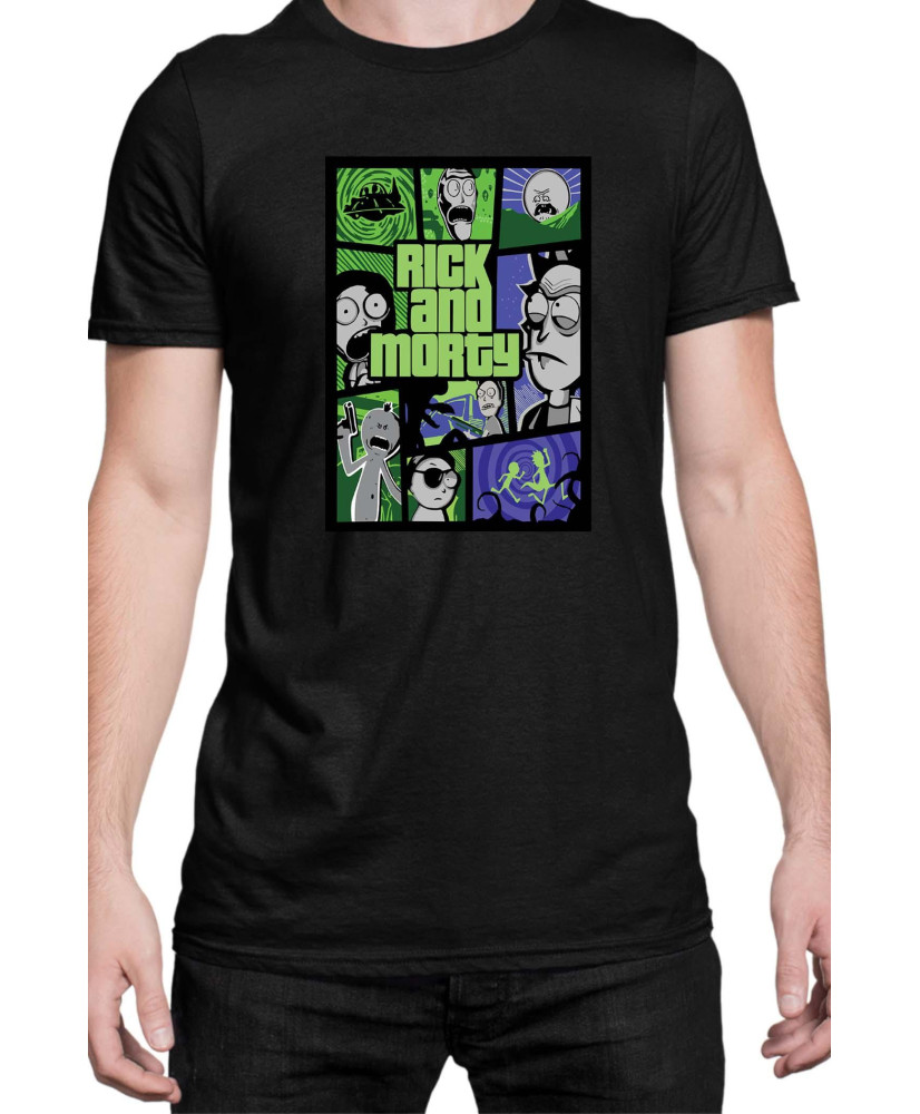 Мъжка Тениска Rick And Morty Gta Poster