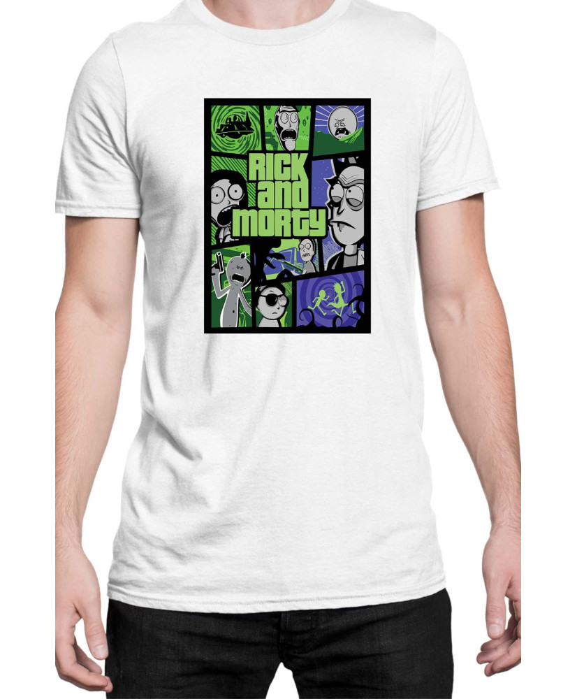 Мъжка Тениска Rick And Morty Gta Poster
