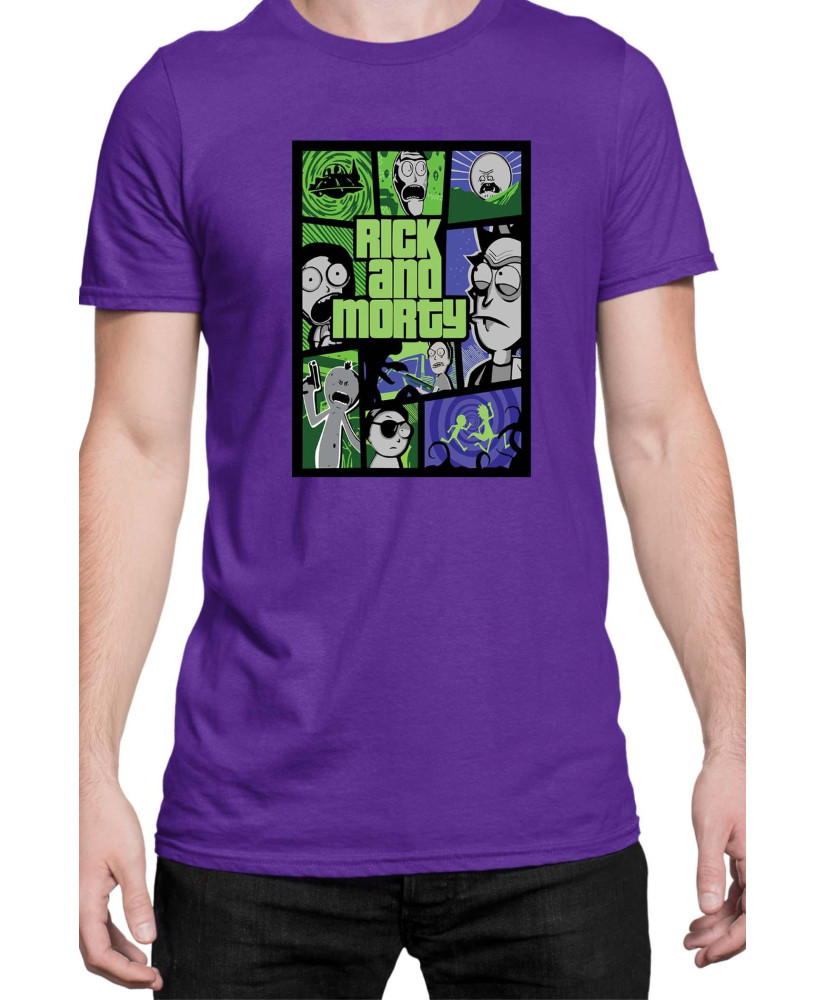 Мъжка Тениска Rick And Morty Gta Poster