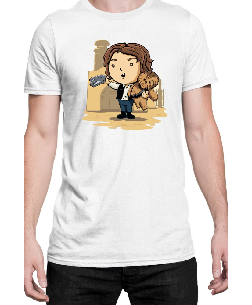 Мъжка Тениска Star Wars Cute Han Solo Chewbaka