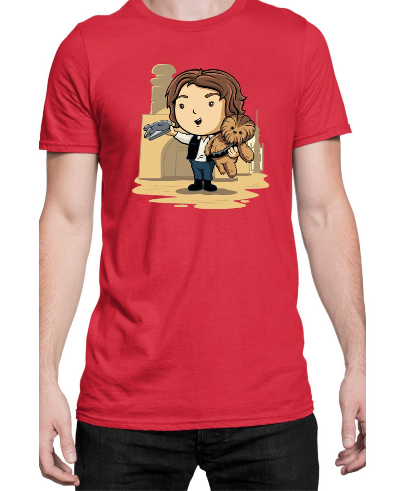 Мъжка Тениска Star Wars Cute Han Solo Chewbaka