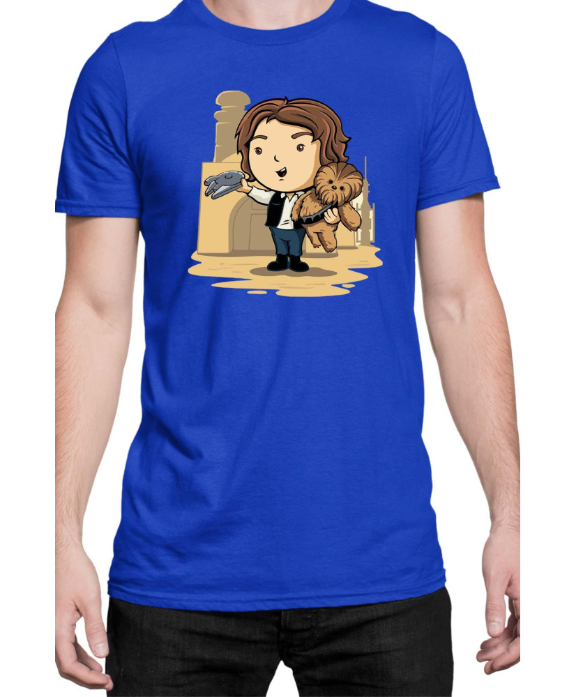 Мъжка Тениска Star Wars Cute Han Solo Chewbaka