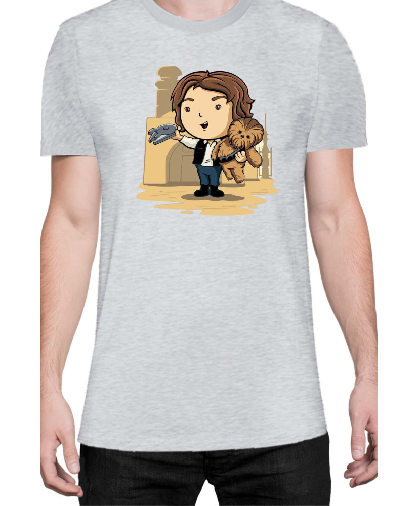 Мъжка Тениска Star Wars Cute Han Solo Chewbaka