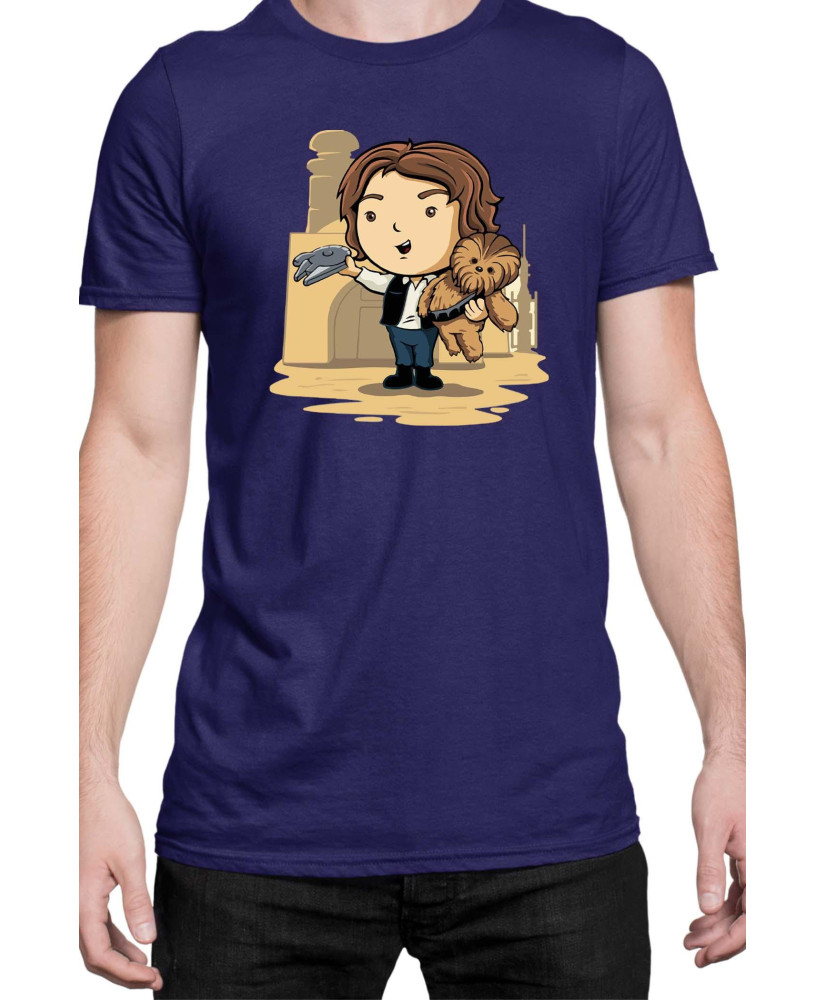 Мъжка Тениска Star Wars Cute Han Solo Chewbaka