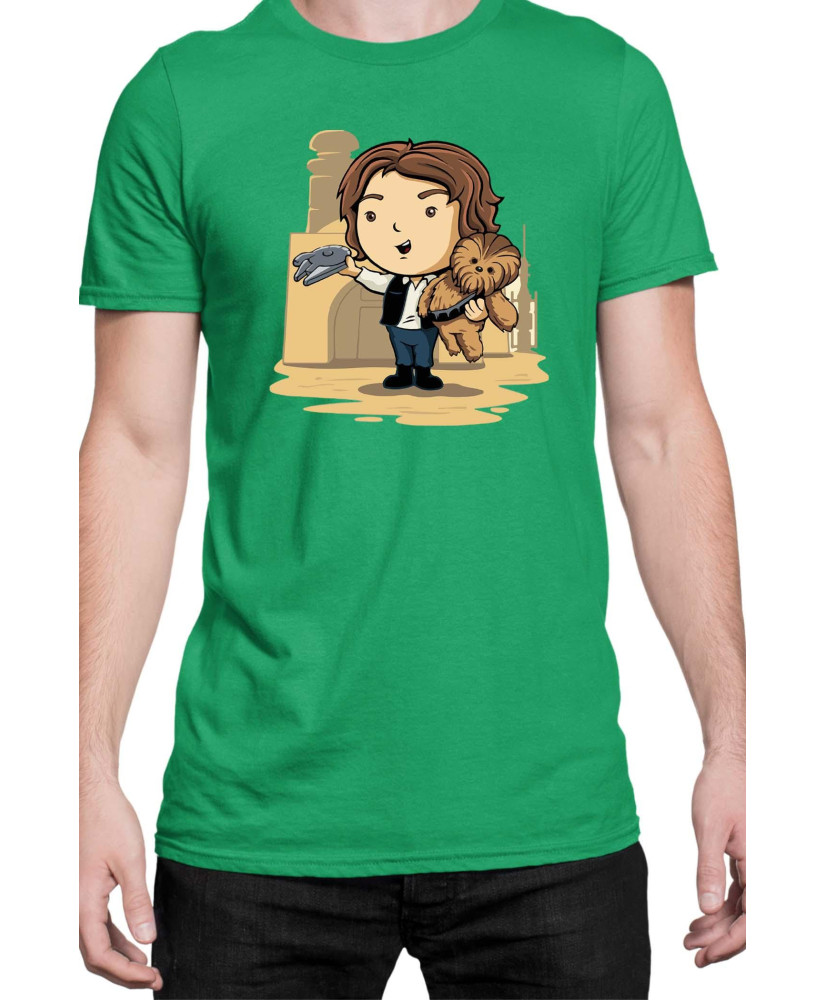 Мъжка Тениска Star Wars Cute Han Solo Chewbaka