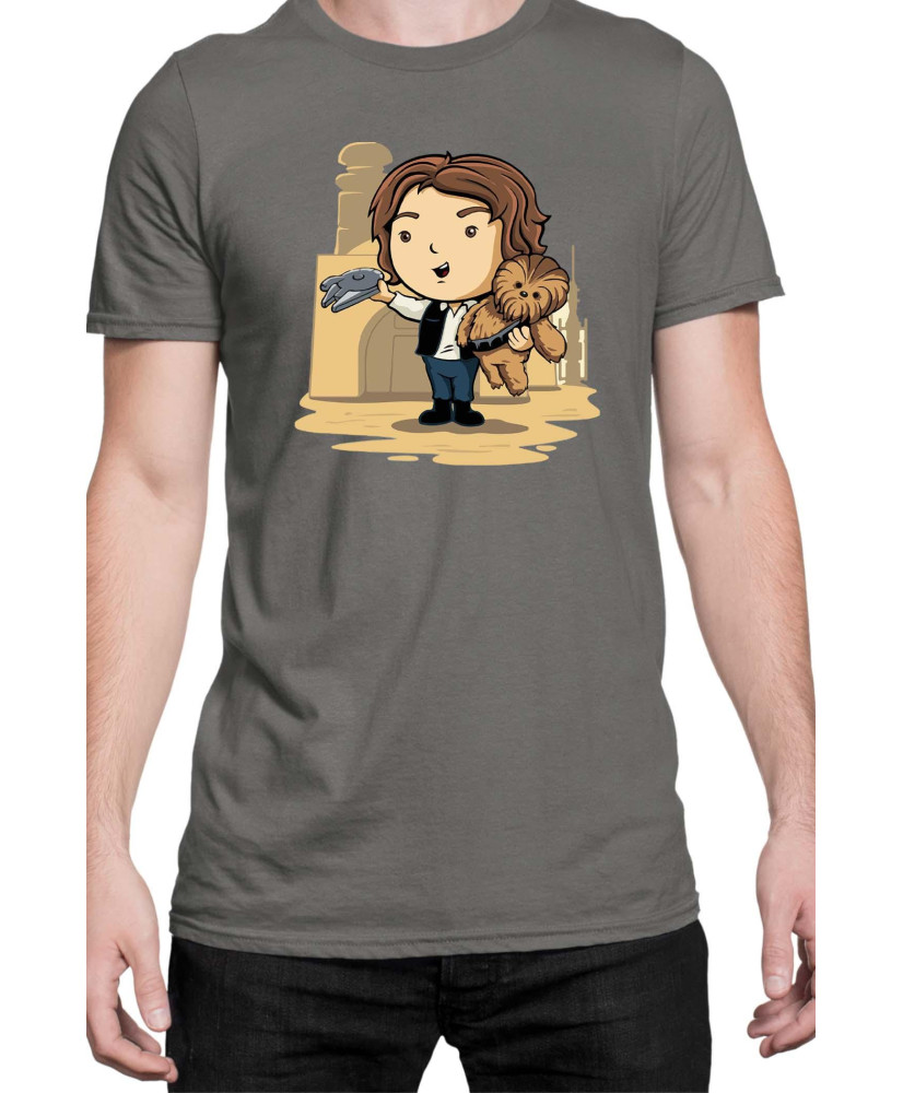 Мъжка Тениска Star Wars Cute Han Solo Chewbaka