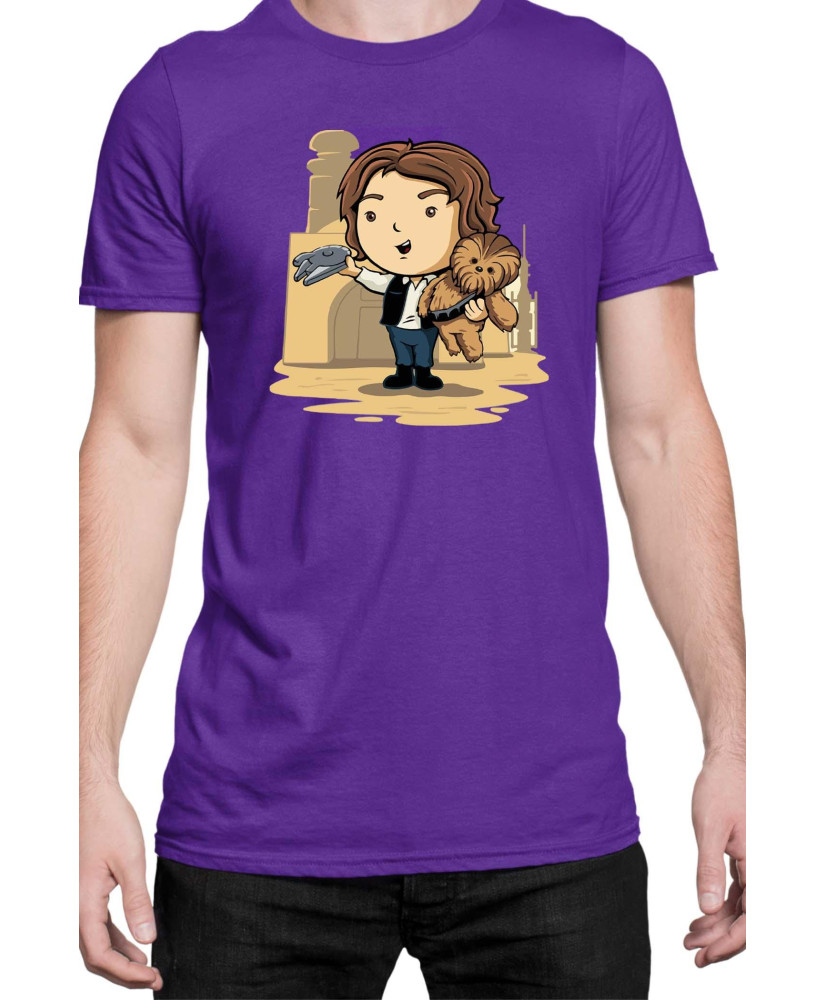 Мъжка Тениска Star Wars Cute Han Solo Chewbaka