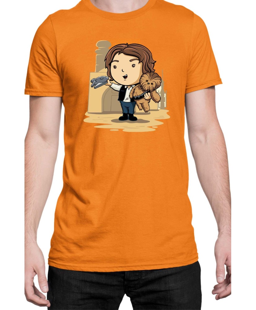 Мъжка Тениска Star Wars Cute Han Solo Chewbaka