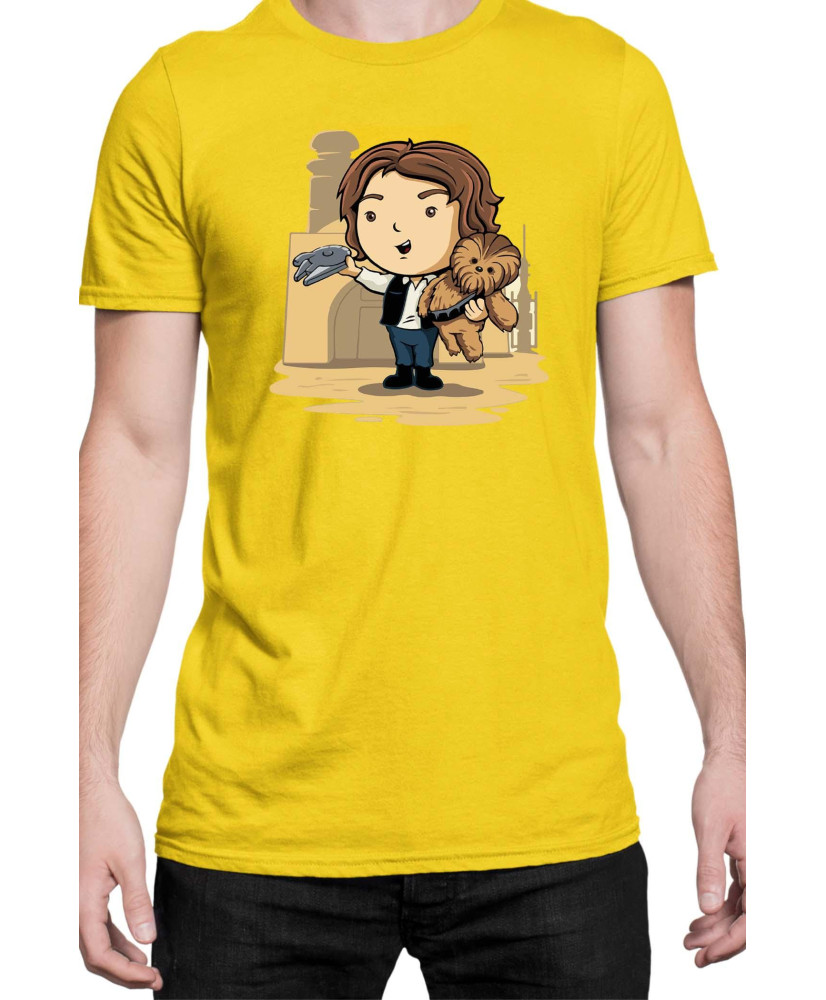 Мъжка Тениска Star Wars Cute Han Solo Chewbaka
