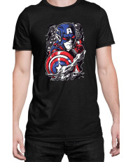 Мъжка Тениска Marvel Universe Super Heroes Captain America Chibi