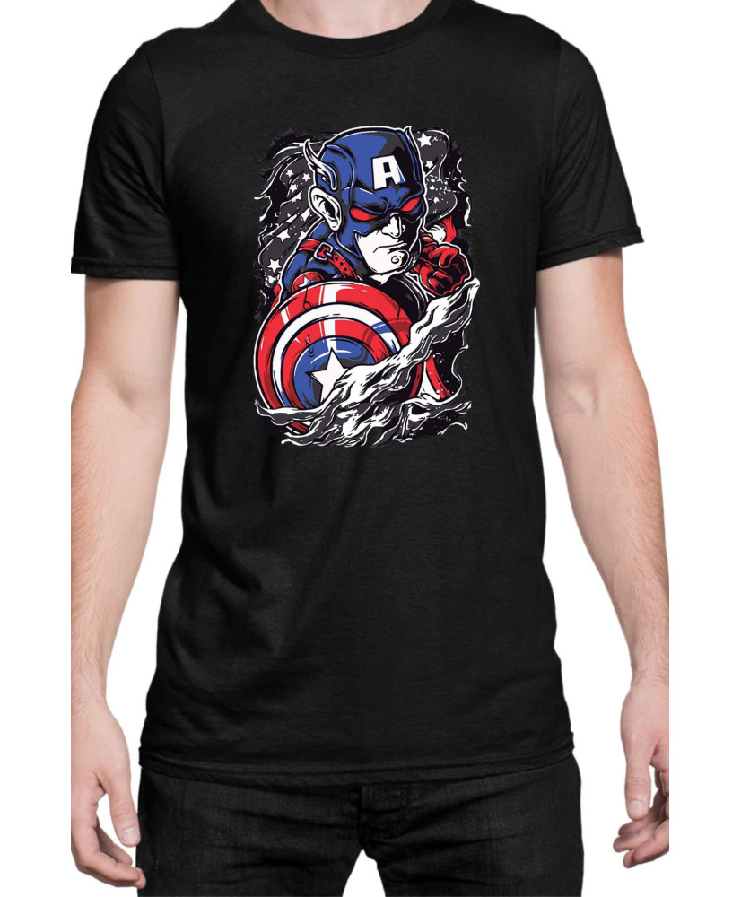 Мъжка Тениска Marvel Universe Super Heroes Captain America Chibi