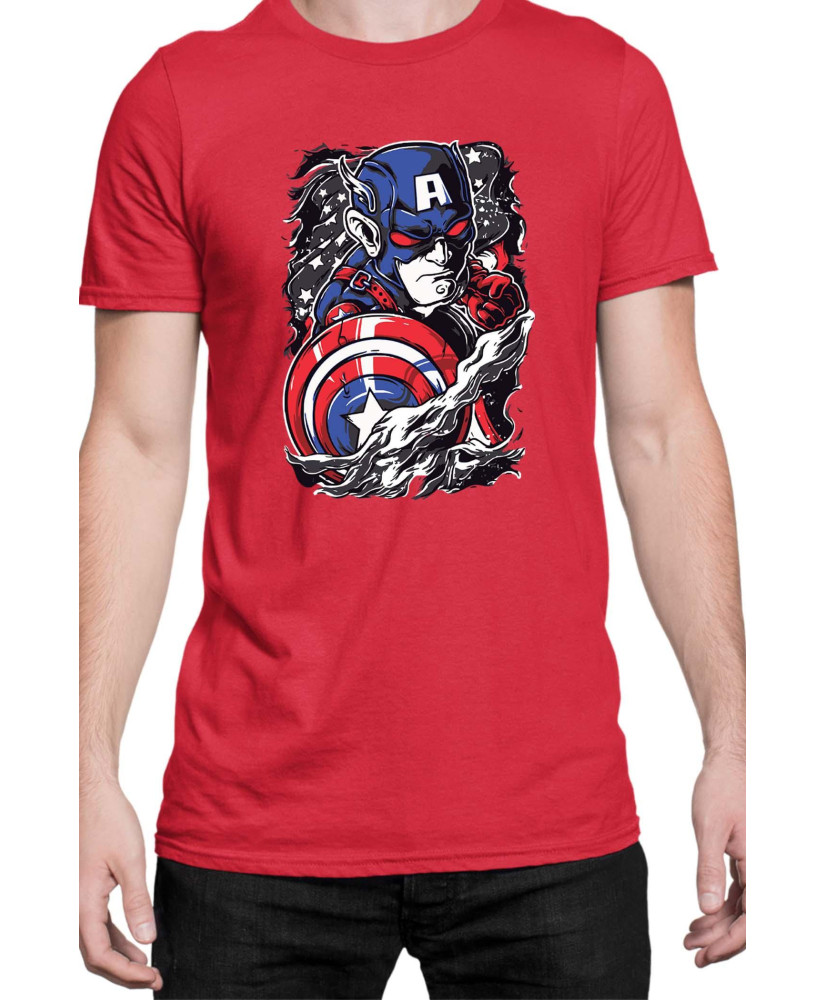Мъжка Тениска Marvel Universe Super Heroes Captain America Chibi