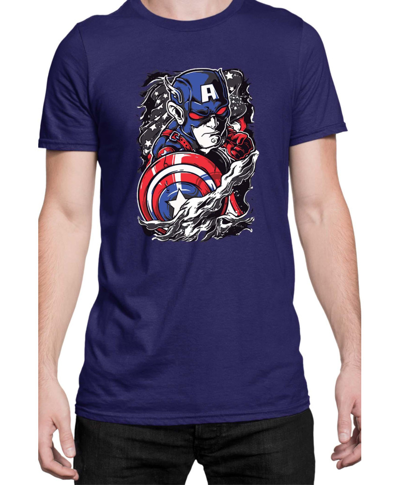 Мъжка Тениска Marvel Universe Super Heroes Captain America Chibi