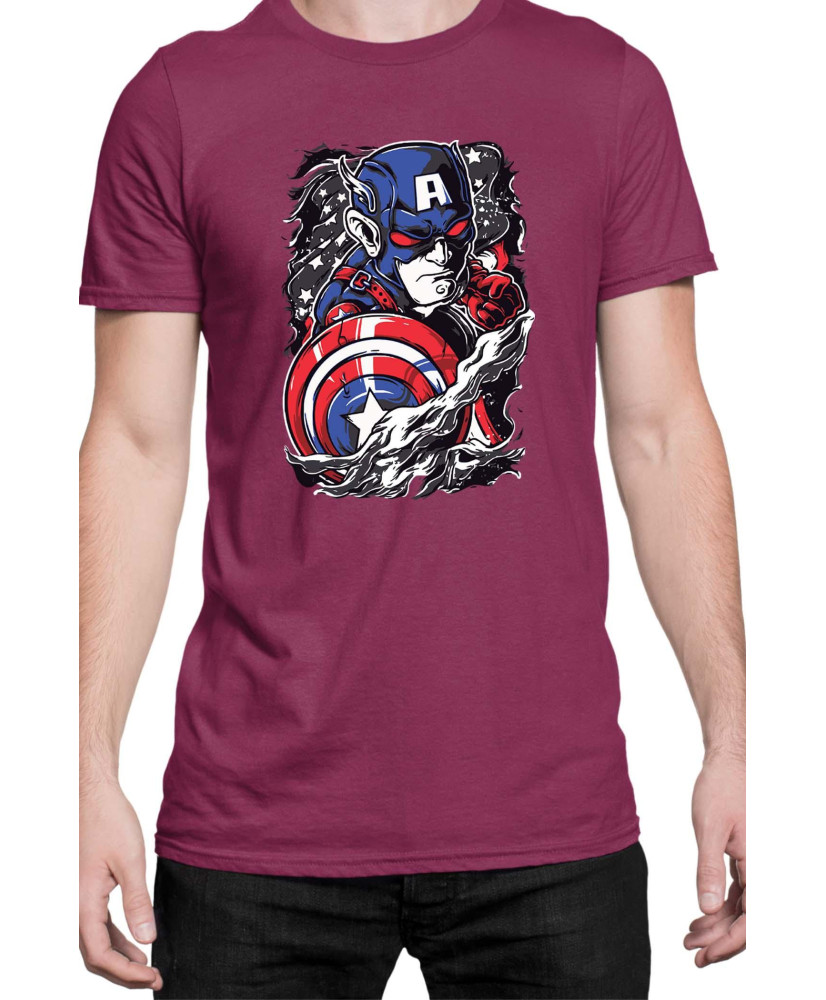 Мъжка Тениска Marvel Universe Super Heroes Captain America Chibi