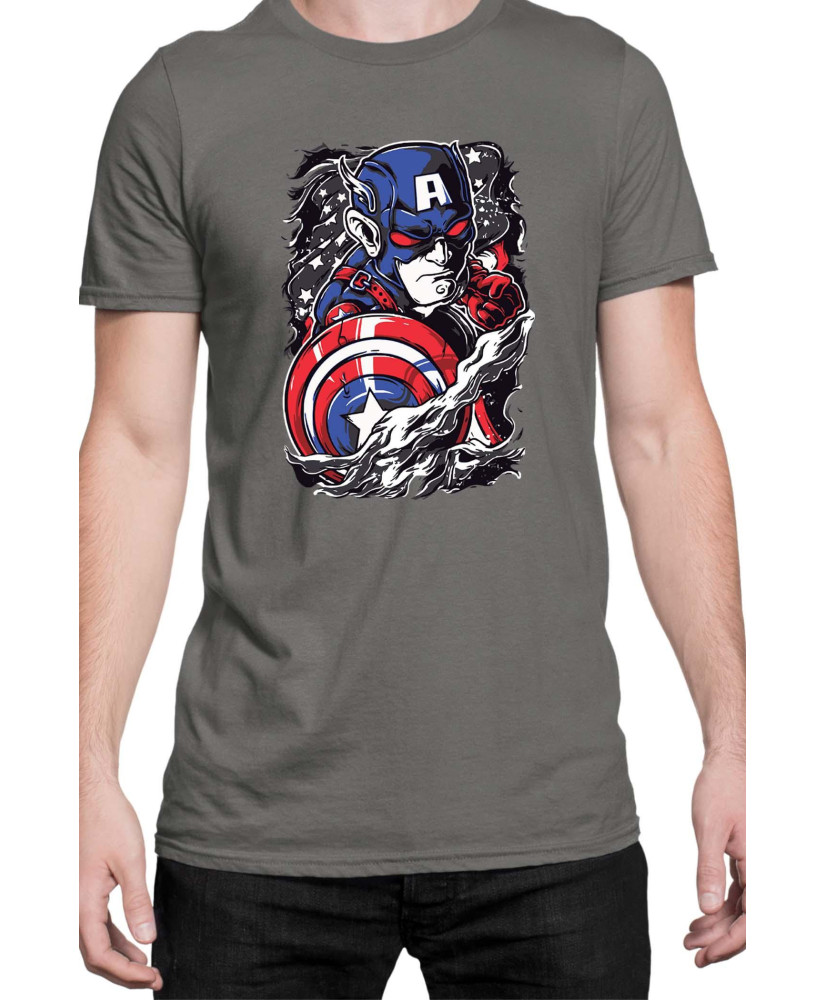 Мъжка Тениска Marvel Universe Super Heroes Captain America Chibi