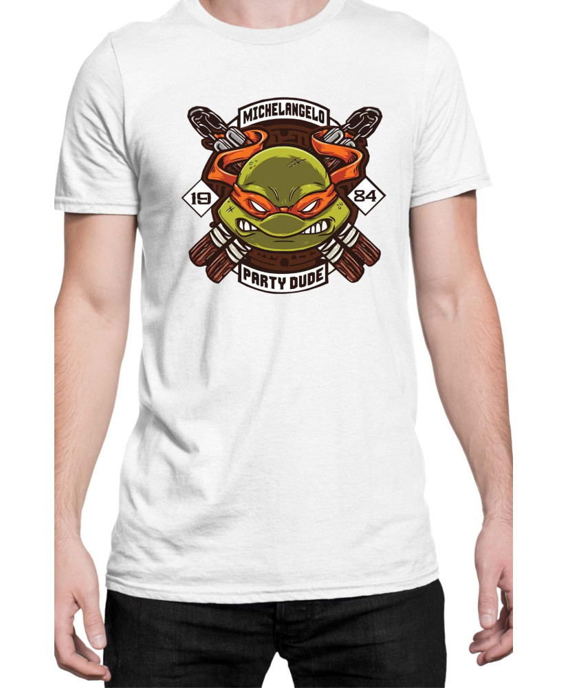Мъжка Тениска Tmnt Teenage Mutant Ninja Turtles Michelangelo Party Dude