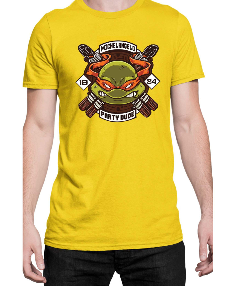 Мъжка Тениска Tmnt Teenage Mutant Ninja Turtles Michelangelo Party Dude