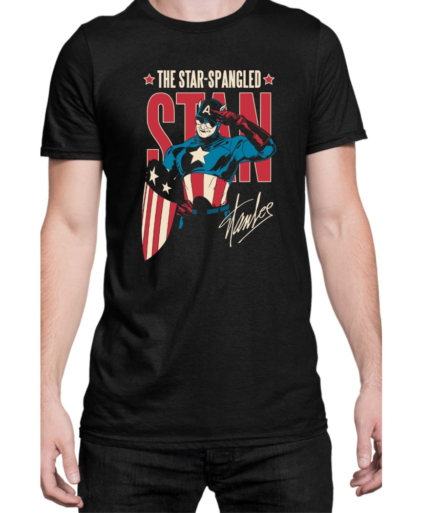 Мъжка Тениска Marvel Universe Super Heroes Captain Stan Lee America