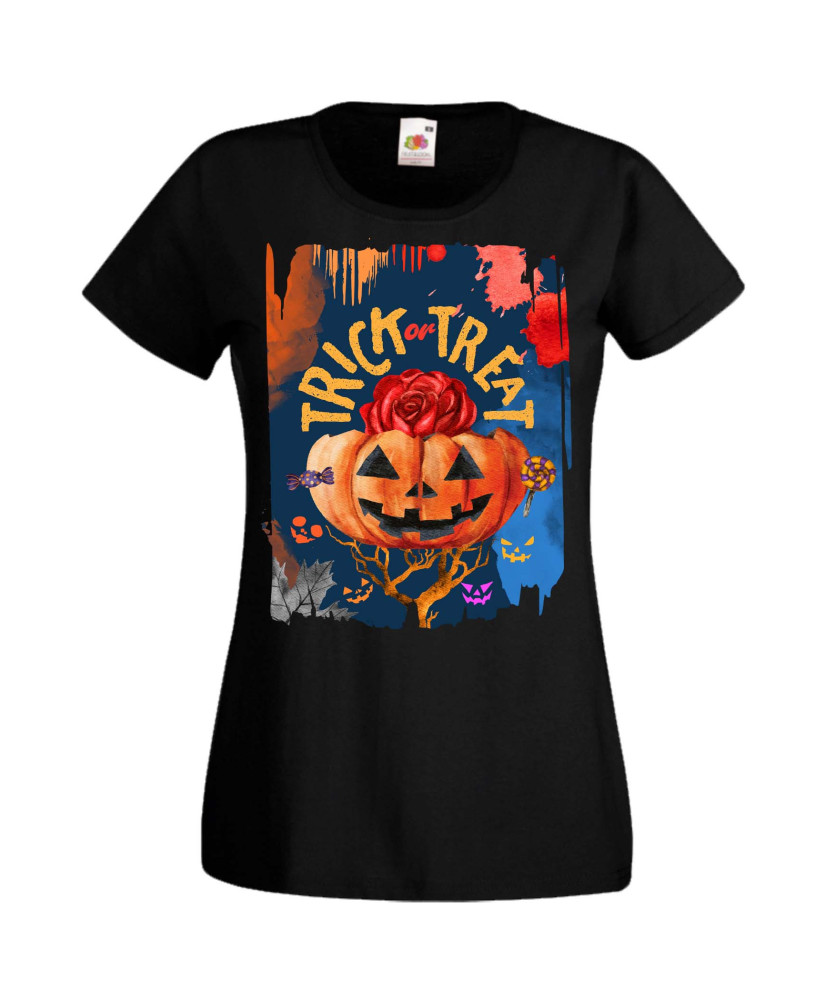 Дамска Тениска Хелоуин Вси Светии Halloween Halloween, October, Pumpkin, Spooky, Witch, Ghost, Candy, Trick Or Treat, Disguise, 