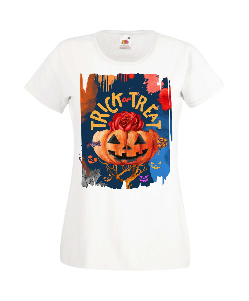 Дамска Тениска Хелоуин Вси Светии Halloween Halloween, October, Pumpkin, Spooky, Witch, Ghost, Candy, Trick Or Treat, Disguise, 