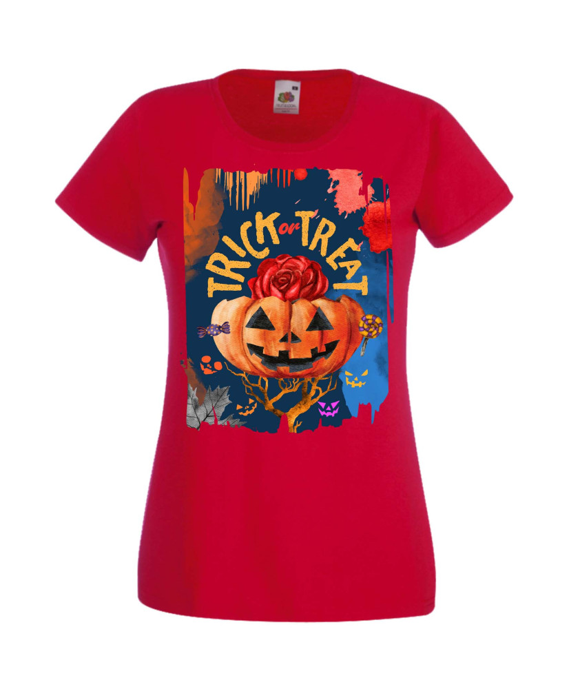 Дамска Тениска Хелоуин Вси Светии Halloween Halloween, October, Pumpkin, Spooky, Witch, Ghost, Candy, Trick Or Treat, Disguise, 
