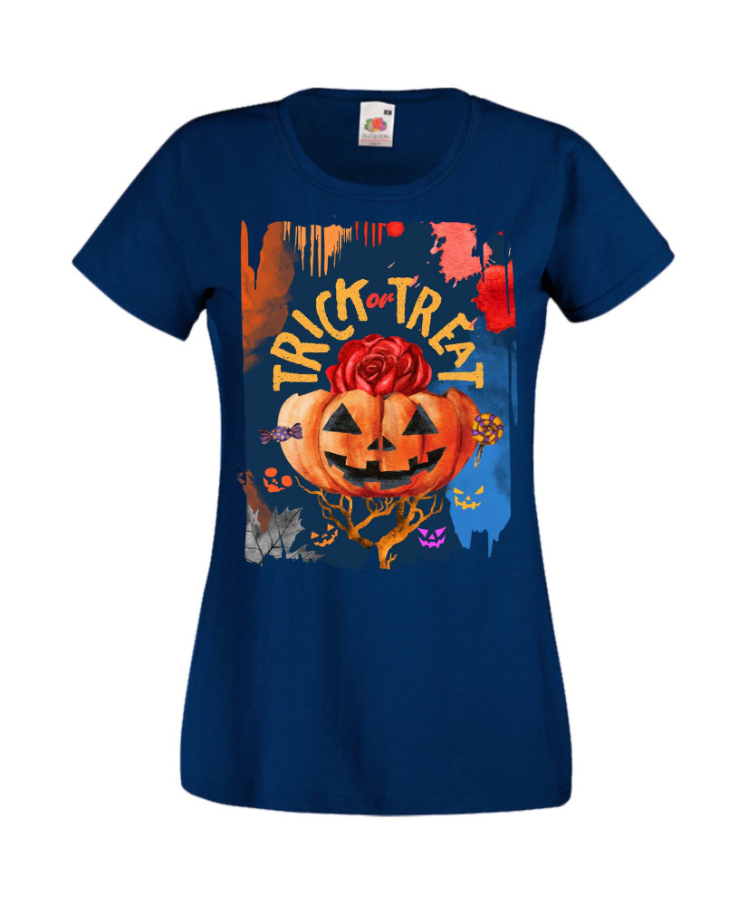 Дамска Тениска Хелоуин Вси Светии Halloween Halloween, October, Pumpkin, Spooky, Witch, Ghost, Candy, Trick Or Treat, Disguise, 