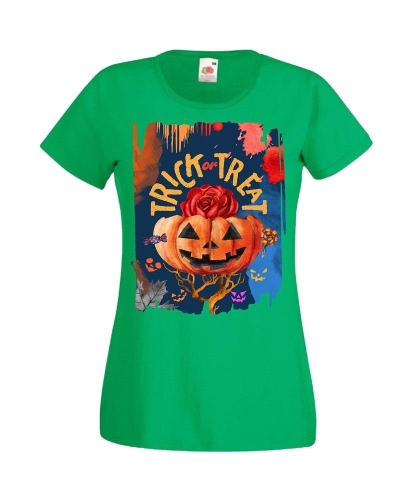 Дамска Тениска Хелоуин Вси Светии Halloween Halloween, October, Pumpkin, Spooky, Witch, Ghost, Candy, Trick Or Treat, Disguise, 