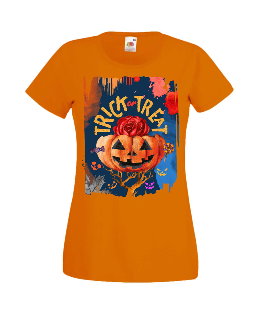 Дамска Тениска Хелоуин Вси Светии Halloween Halloween, October, Pumpkin, Spooky, Witch, Ghost, Candy, Trick Or Treat, Disguise, 