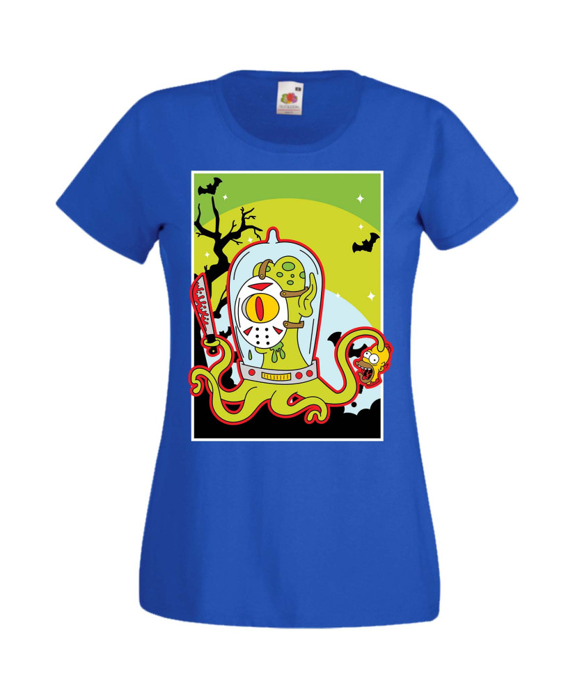 Дамска Тениска Хелоуин Вси Светии Halloween The Simpsons Семейство Симпсън Подарък За Halloween, Вси Светии, Хелоуин, The Simpso