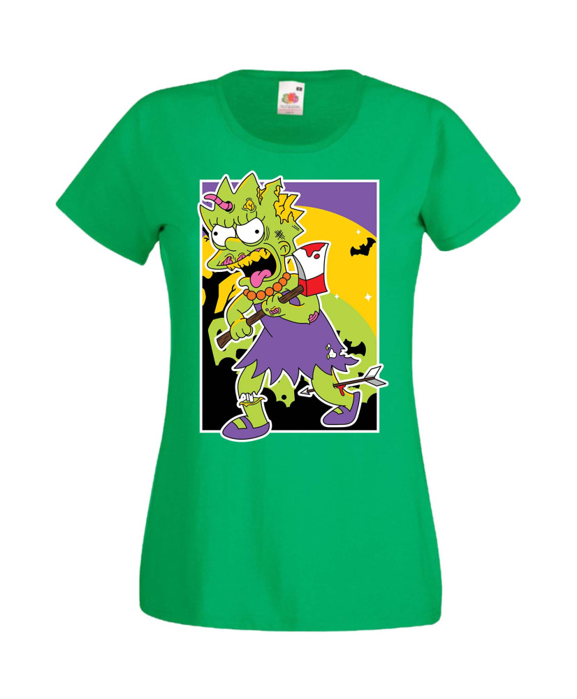 Дамска Тениска Хелоуин Вси Светии Halloween The Simpsons Семейство Симпсън Подарък За Halloween, Вси Светии, Хелоуин, The Simpso