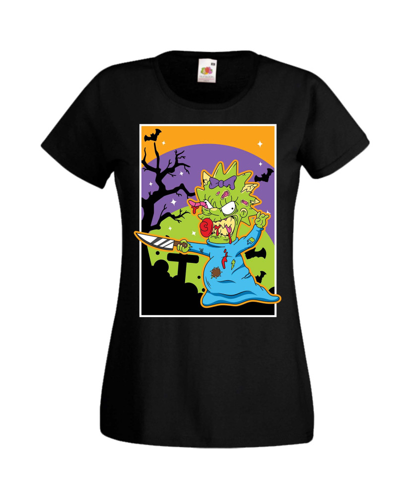 Дамска Тениска Хелоуин Вси Светии Halloween The Simpsons Семейство Симпсън Подарък За Halloween, Вси Светии, Хелоуин, The Simpso
