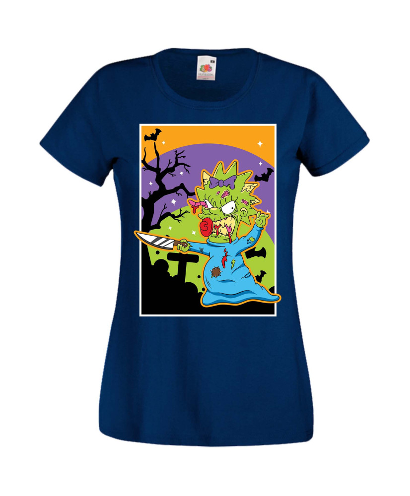 Дамска Тениска Хелоуин Вси Светии Halloween The Simpsons Семейство Симпсън Подарък За Halloween, Вси Светии, Хелоуин, The Simpso