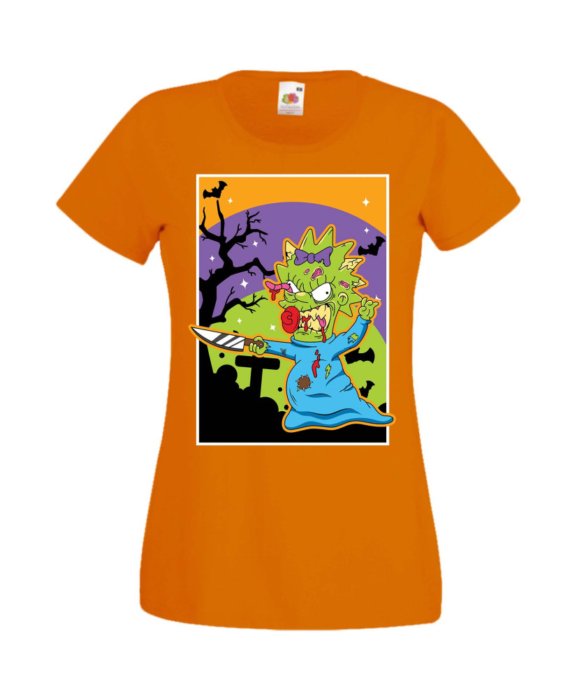 Дамска Тениска Хелоуин Вси Светии Halloween The Simpsons Семейство Симпсън Подарък За Halloween, Вси Светии, Хелоуин, The Simpso