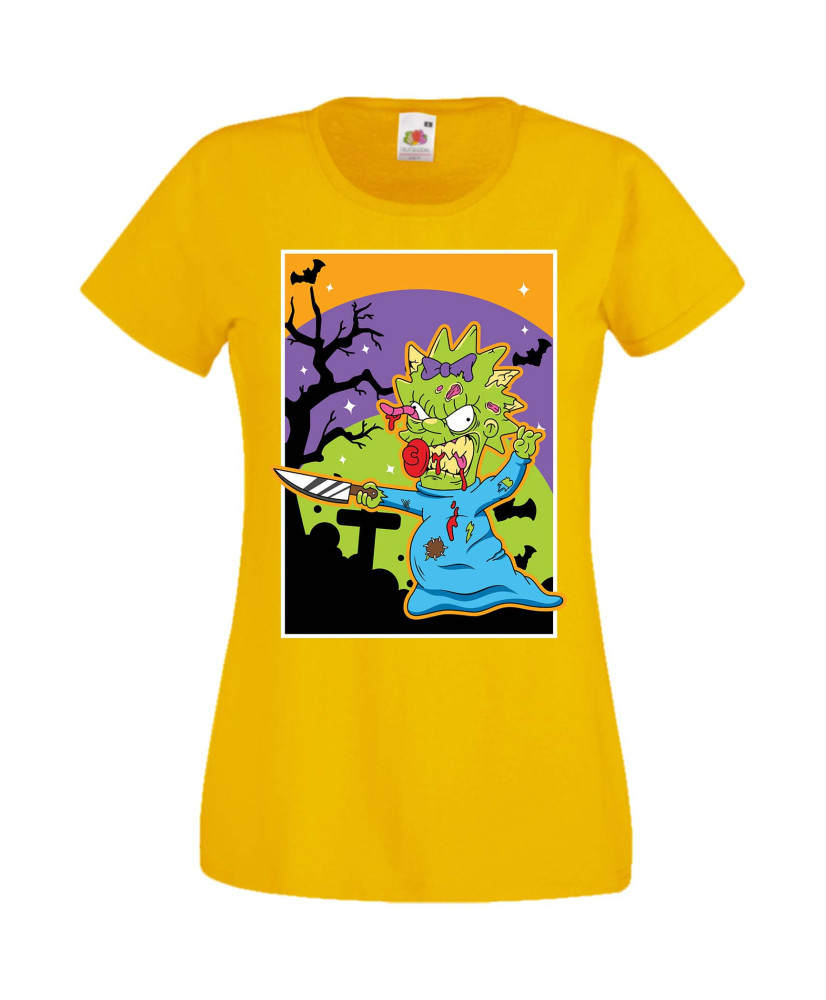 Дамска Тениска Хелоуин Вси Светии Halloween The Simpsons Семейство Симпсън Подарък За Halloween, Вси Светии, Хелоуин, The Simpso