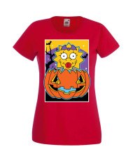 Дамска Тениска Хелоуин Вси Светии Halloween The Simpsons Семейство Симпсън Подарък За Halloween, Вси Светии, Хелоуин, The Simpso