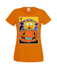 Дамска Тениска Хелоуин Вси Светии Halloween The Simpsons Семейство Симпсън Подарък За Halloween, Вси Светии, Хелоуин, The Simpso