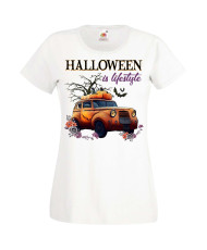 Дамска Тениска Хелоуин Вси Светии Halloween Halloween, October, Pumpkin, Spooky, Witch, Ghost, Candy, Trick Or Treat, Disguise, 