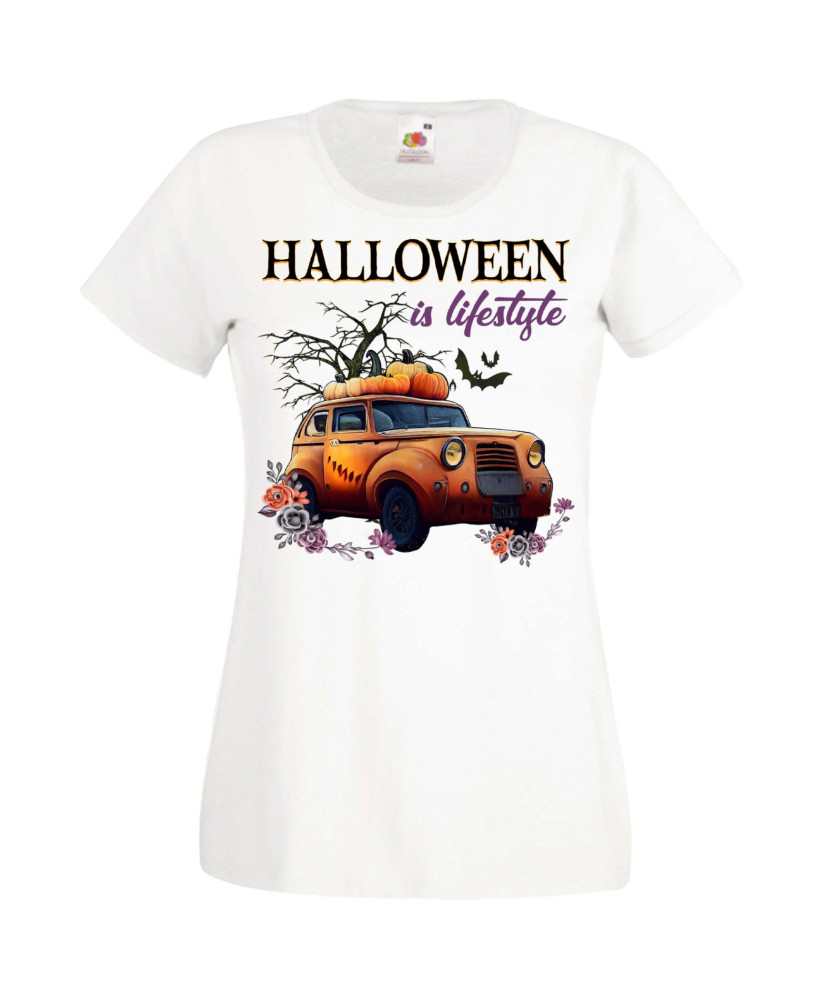Дамска Тениска Хелоуин Вси Светии Halloween Halloween, October, Pumpkin, Spooky, Witch, Ghost, Candy, Trick Or Treat, Disguise, 
