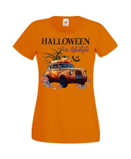 Дамска Тениска Хелоуин Вси Светии Halloween Halloween, October, Pumpkin, Spooky, Witch, Ghost, Candy, Trick Or Treat, Disguise, 