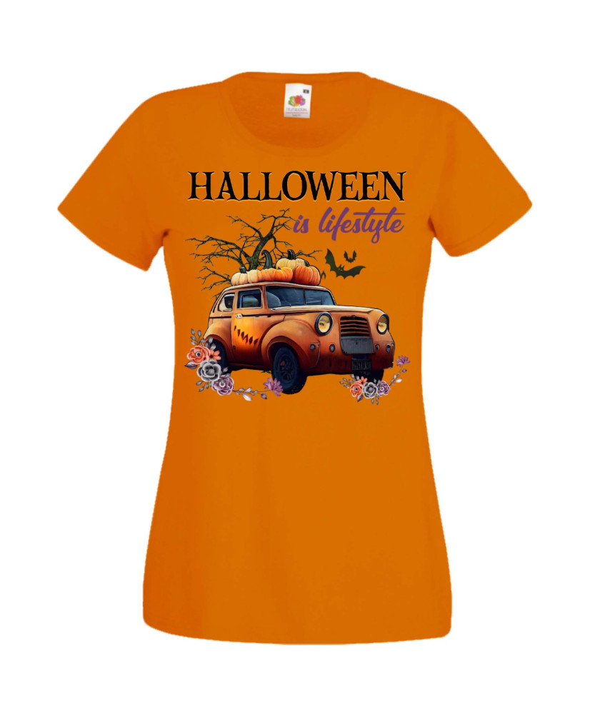 Дамска Тениска Хелоуин Вси Светии Halloween Halloween, October, Pumpkin, Spooky, Witch, Ghost, Candy, Trick Or Treat, Disguise, 
